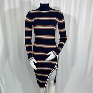 Ribbed mock neck Bodycon dress